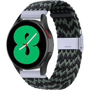 Samsung Braided nylon bandje - Groen / zwart - Samsung Galaxy Watch 5 (Pro) - 40mm / 44mm / 45mm