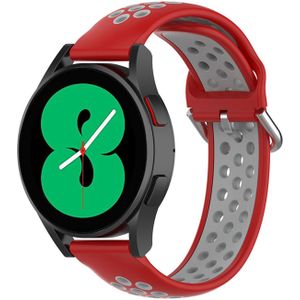 Samsung Siliconen sportbandje met gesp - Rood + grijs - Samsung Galaxy Watch 4 - 40mm / 44mm - Samsung bandje