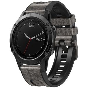 Garmin leer + siliconen bandje - Grijs - Garmin Fenix 8 - 51mm  - Garmin bandje