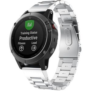 Garmin Stalen schakelband - Zilver - Garmin Fenix 7X / 6X / 5X  - Garmin bandje