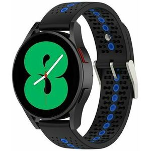 Dot Pattern siliconen bandje - Zwart met blauw - Huawei Watch GT 2 / GT 3 / GT 4 - 46mm