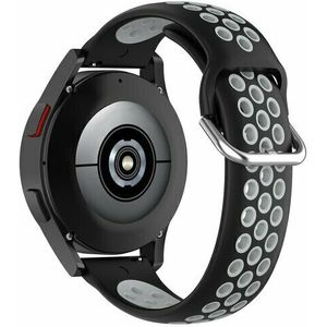 Siliconen sportbandje met gesp - Zwart + grijs - Xiaomi Mi Watch / Xiaomi Watch S1 / S1 Pro / S1 Active / Watch S2