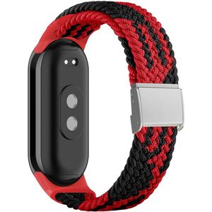 Braided nylon bandje - Rood met zwart - Xiaomi Smart band 8