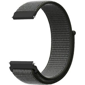 Samsung Sport Loop nylon bandje - Donkergroen met grijze band - Samsung Galaxy Watch - 42mm