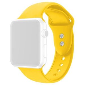 Siliconen sportbandje - Geel - Dubbele druksluiting - Geschikt voor Apple Watch 42mm / 44mm / 45mm / 49mm