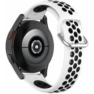 Siliconen sportbandje met gesp - Wit + zwart - Huawei Watch GT 2 & GT 3 - 42mm