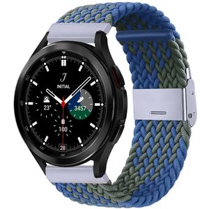 Samsung Braided nylon bandje - Groen / blauw - Samsung Galaxy Watch 4 Classic - 42mm / 46mm