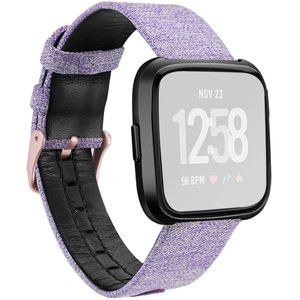 Fitbit Versa 1 / 2 & Lite Canvas denim nylon bandje - Paars