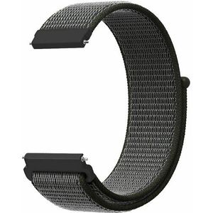 Samsung Sport Loop nylon bandje - Donkergroen met grijze band - Samsung Galaxy Watch 6 Classic - 47mm & 43mm