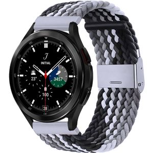 Samsung Braided nylon bandje - Grijs / zwart - Samsung Galaxy Watch 4 Classic - 42mm / 46mm