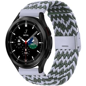Samsung Braided nylon bandje - Groen / grijs - Samsung Galaxy Watch 4 Classic - 42mm / 46mm