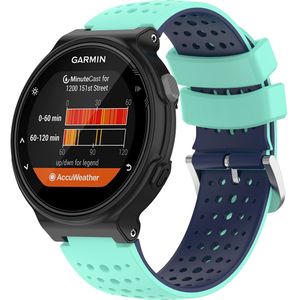 Garmin Siliconen Dot Pattern bandje - Turquoise + Donkerblauw - Garmin Forerunner 220 / 230 / 235 / 620 / 630 / 735 (XT)