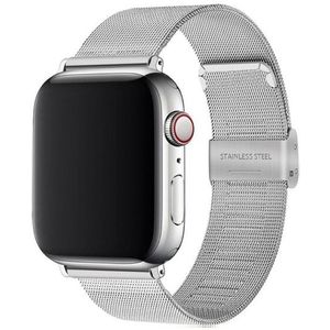 Apple watch Milanese Loop bandje - Zilver - Geschikt voor Apple Watch 38mm / 40mm / 41mm / 42mm - Apple watch bandje