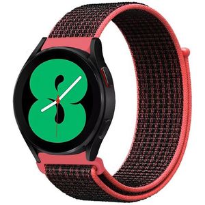 Samsung Sport Loop nylon bandje - Roze/zwart - Samsung Galaxy Watch - 46mm / Samsung Gear S3