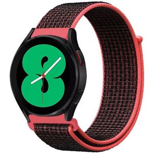 Samsung Sport Loop nylon bandje - Roze/zwart - Samsung Galaxy Watch - 46mm / Samsung Gear S3 - Samsung bandje