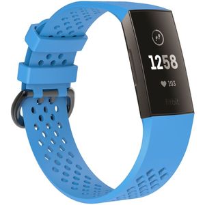 Fitbit Charge 3 & 4 sport bandje - Maat: Large - Blauw