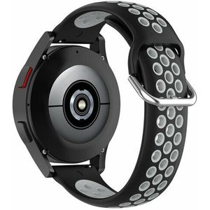 Samsung Siliconen sportbandje met gesp - Zwart + grijs - Samsung Galaxy Watch 3 - 45mm