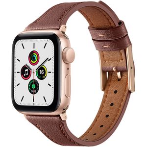 Leren bandje - Bruin - Geschikt voor Apple Watch 42mm / 44mm / 45mm / 49mm