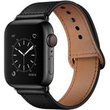 Apple watch Leren bandje - Zwart - Geschikt voor Apple Watch 38mm / 40mm / 41mm