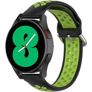 Samsung Siliconen sportbandje met gesp - Zwart + groen - Samsung Galaxy Watch 4 - 40mm / 44mm
