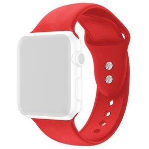 Siliconen sportbandje - Rood - Dubbele druksluiting - Geschikt voor Apple Watch 42mm / 44mm / 45mm / 49mm