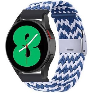 Braided nylon bandje - Blauw / wit - Huawei Watch GT 2 Pro / GT 3 Pro - 46mm