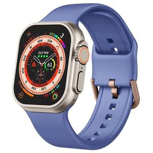 Apple watch Soft siliconen bandje met gespsluiting - Blauwpaars - Geschikt voor Apple Watch 42mm / 44mm / 45mm / 49mm - Apple watch bandjes