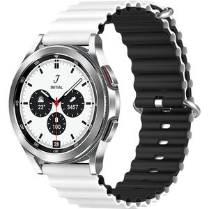Samsung Ocean Style bandje - Wit / zwart - Samsung Galaxy Watch 4 Classic - 42mm & 46mm