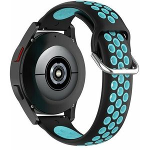 Samsung Siliconen sportbandje met gesp - Zwart + blauw - Samsung Galaxy Watch - 46mm