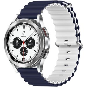 Samsung Ocean Style bandje - Donkerblauw / wit - Samsung Galaxy Watch 4 Classic - 42mm & 46mm
