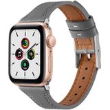 Leren bandje - Grijs - Geschikt voor Apple Watch 38mm / 40mm / 41mm