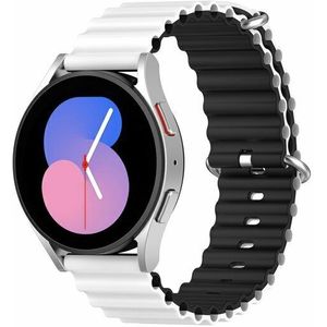 Ocean Style siliconen bandje - Wit / zwart - Huawei Watch GT 2 Pro / GT 3 Pro - 46mm