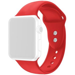 Siliconen sportbandje - Rood - Dubbele druksluiting - Geschikt voor Apple Watch 38mm / 40mm / 41mm