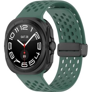 Samsung D-buckle siliconen sportband - Donkergroen - Samsung Galaxy Watch Ultra 47mm - Samsung bandje