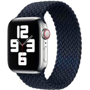 Braided Solo Loop nylon bandje - Maat: S - Donkerblauw - Geschikt voor Apple Watch 42mm / 44mm / 45mm / 49mm