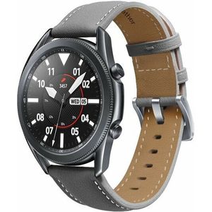 Samsung Premium Leather bandje - Grijs - Samsung Galaxy Watch 6 Classic - 47mm & 43mm