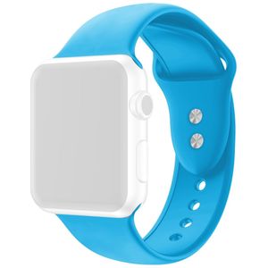 Siliconen sportbandje - Blauw - Dubbele druksluiting - Geschikt voor Apple Watch 38mm / 40mm / 41mm