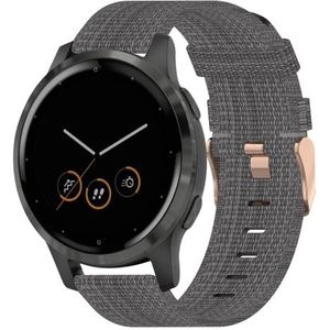 Garmin Garmin Venu 3s / Vivoactive 4s / Venu 2s / Vivomove 3s / Forerunner 255s - Canvas nylon bandje - Donkergrijs