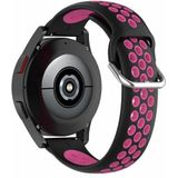 Samsung Galaxy Watch - 46mm - Siliconen sportbandje met gesp - Zwart + roze