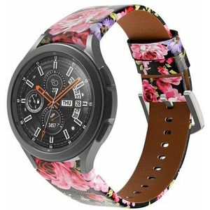 Samsung leren bandje - Bloemenprint - Samsung Galaxy Watch 5 (Pro) - 40mm / 44mm / 45mm