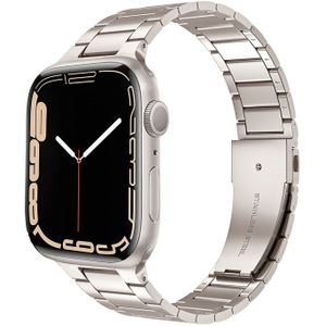 Stalen schakelband - Starlight / Sterrenlicht - Geschikt voor Apple watch 42mm / 44mm / 45mm / 49mm