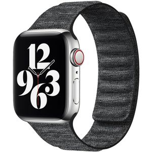 Denim nylon bandje - Zwart - Geschikt voor Apple Watch 38mm / 40mm / 41mm