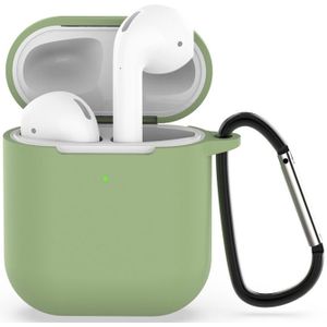 Apple AirPods siliconen hoesje voor AirPods 1/2 - Groen + handige clip