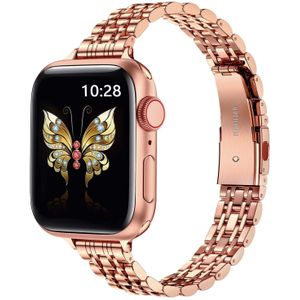 Stalen slim fit band - Rosé goud - Geschikt voor Apple watch 42mm / 44mm / 45mm / 49mm