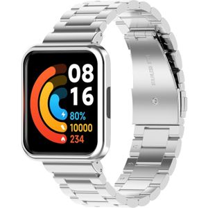 Stalen schakelband met case - Zilver - Xiaomi Redmi Watch 2 (Lite)