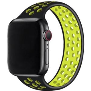 Solo Loop Sportbandje - Maat: S - Zwart + Geel - Geschikt voor Apple Watch 38mm / 40mm / 41mm