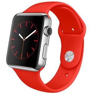 Rubberen sportbandje - Rood - Geschikt voor Apple watch 42mm / 44mm / 45mm / 49mm