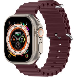 Apple watch Ocean bandje - Wijnrood - Geschikt voor Apple Watch 42mm / 44mm / 45mm / 49mm