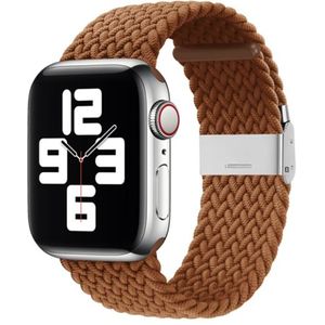 Apple watch Braided nylon bandje - Bruin - Geschikt voor Apple Watch 38mm / 40mm / 41mm / 42mm - Apple watch bandjes