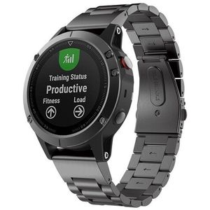 Stalen schakelband - Zwart - Garmin Fenix 7S / 6S / 5S & Instinct 2s